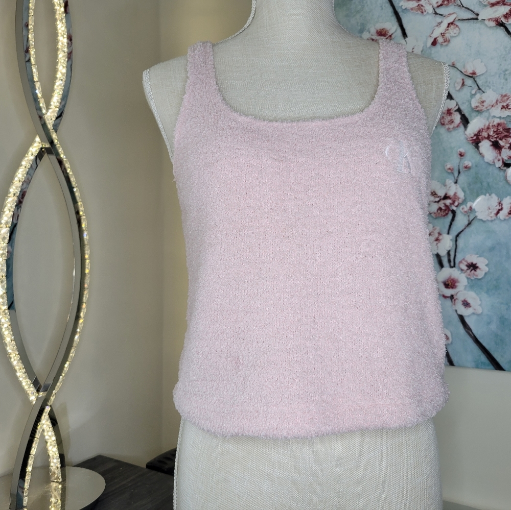 Fuzzy Soft Pink Calvin Klein Sleep Tank
